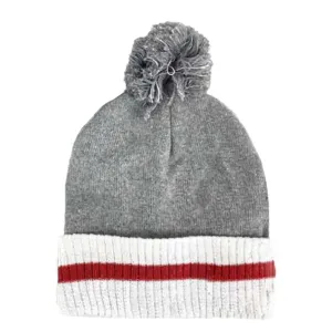 Men's Striped Toque With Pompom