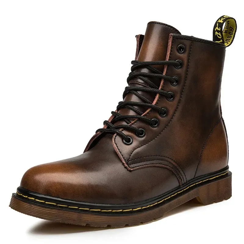 Men's Thick Sole Lace Up Vegan Leather Winter Boots  | Ideal for Autumn/Winter