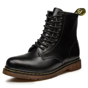 Men's Thick Sole Lace Up Vegan Leather Winter Boots  | Ideal for Autumn/Winter