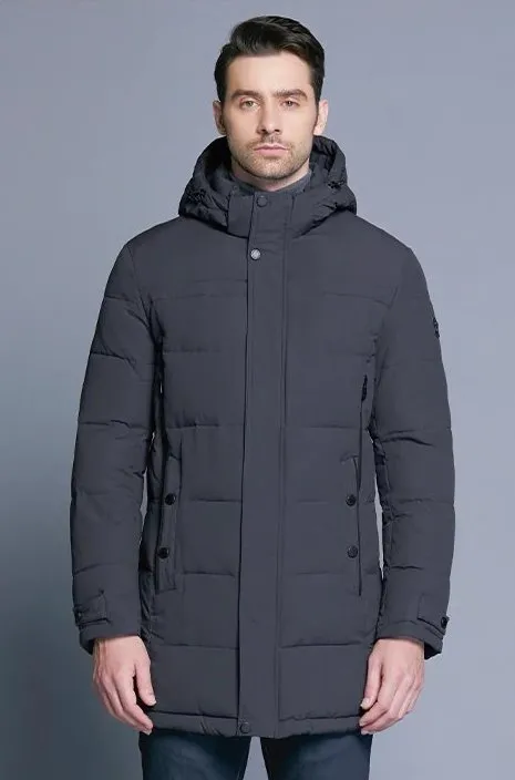 Men's Winter Casual Cotton Thick Soft Mid-Long Parka