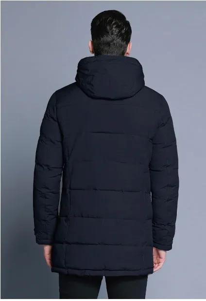 Men's Winter Casual Cotton Thick Soft Mid-Long Parka