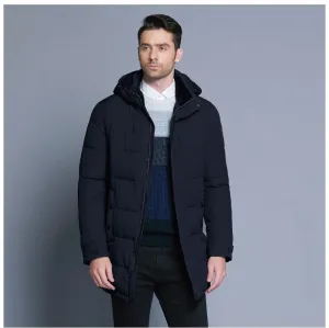 Men's Winter Casual Cotton Thick Soft Mid-Long Parka