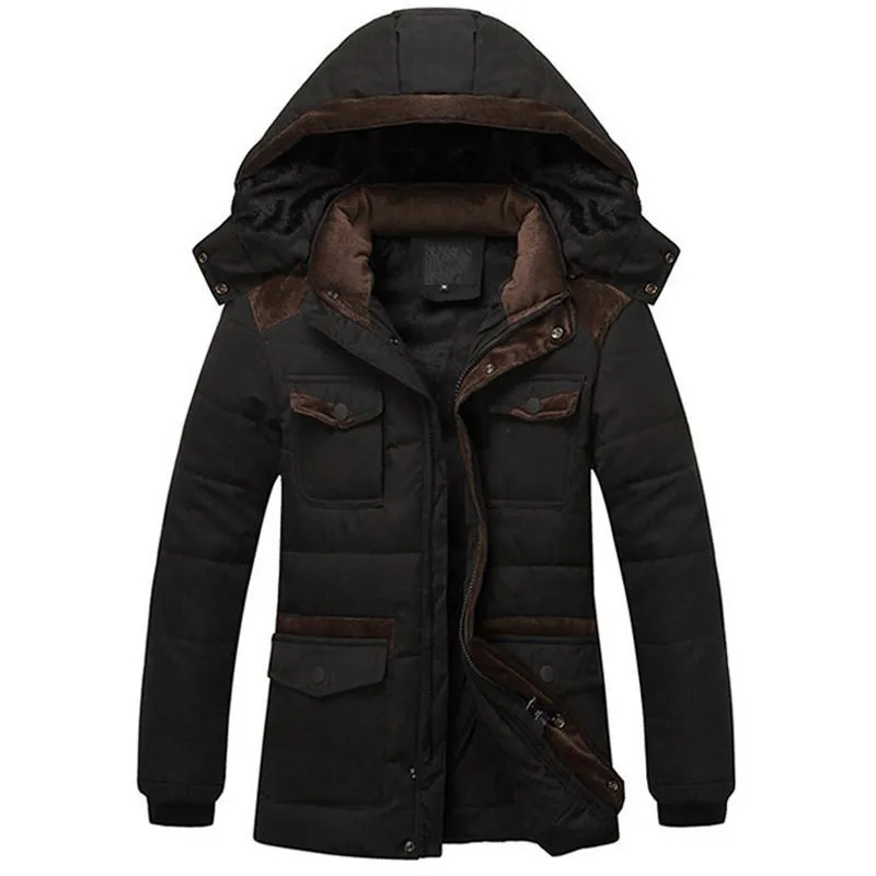 Men's Winter Thick Parka, Warm And Hooded