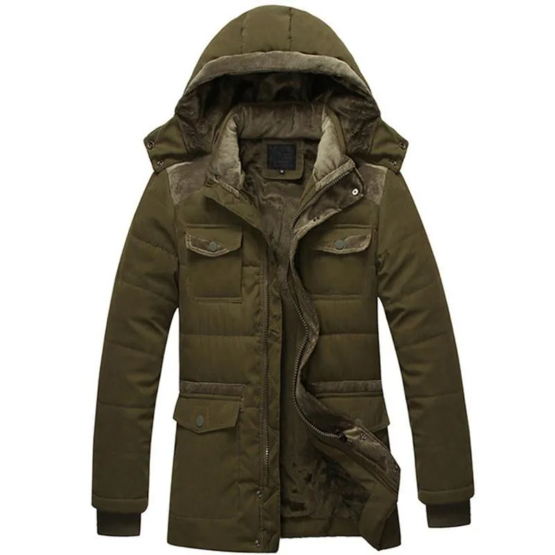 Men's Winter Thick Parka, Warm And Hooded