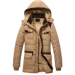 Men's Winter Thick Parka, Warm And Hooded