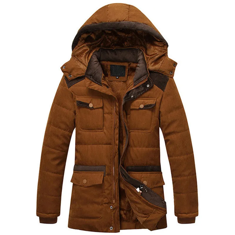 Men's Winter Thick Parka, Warm And Hooded