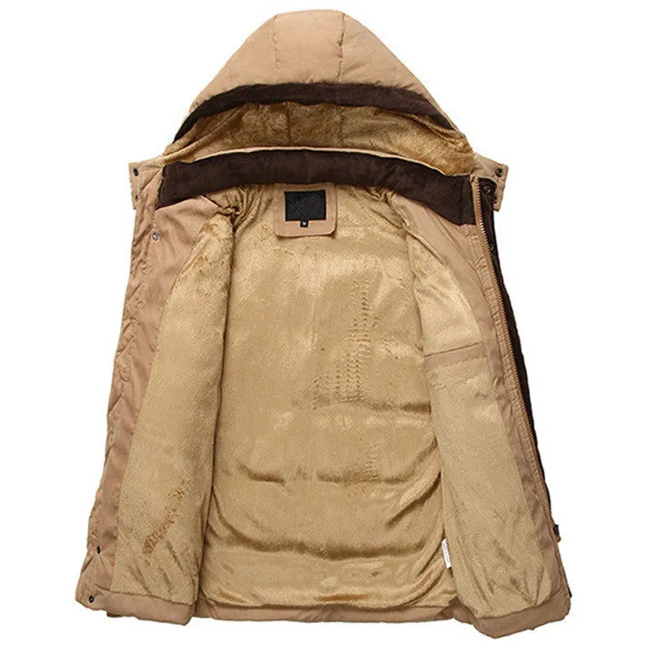 Men's Winter Thick Parka, Warm And Hooded