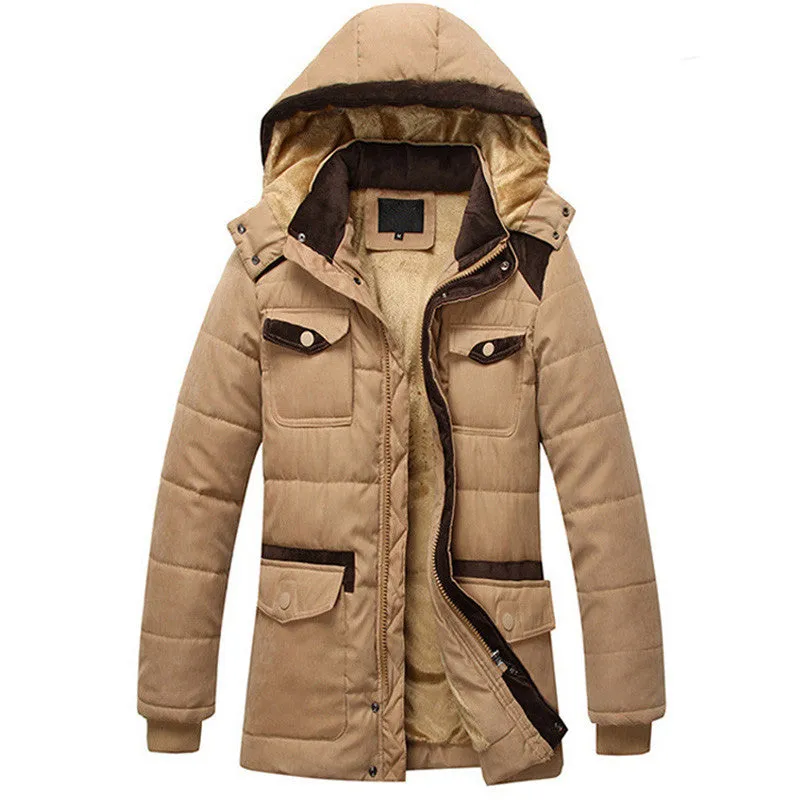 Men's Winter Thick Parka, Warm And Hooded