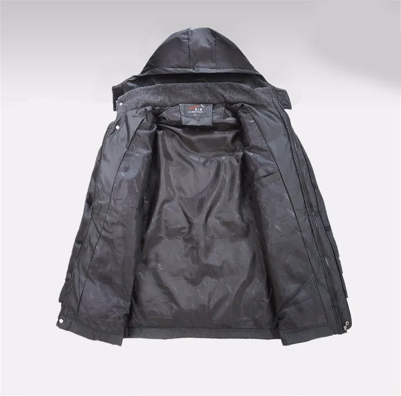 Men's Winter Thick Warm Down-Padded Multi-Pocket Parka