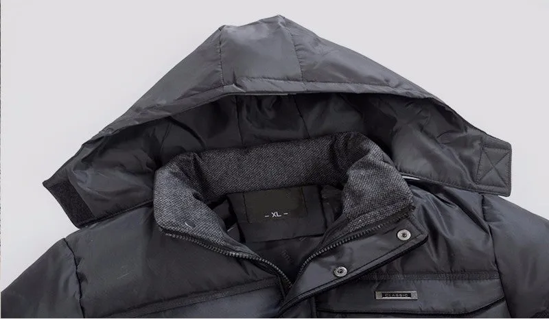 Men's Winter Thick Warm Down-Padded Multi-Pocket Parka