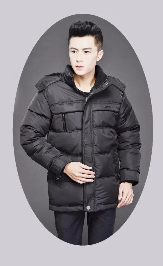 Men's Winter Thick Warm Down-Padded Multi-Pocket Parka