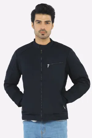 Men’s Cafe Racer Cotton Navy Jacket