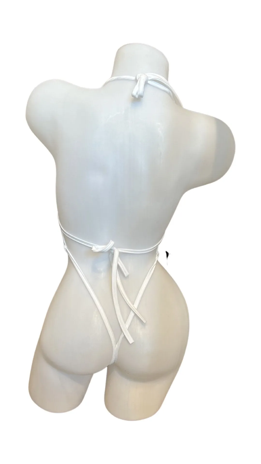 Mesh One Piece Y-Back Bodysuit White