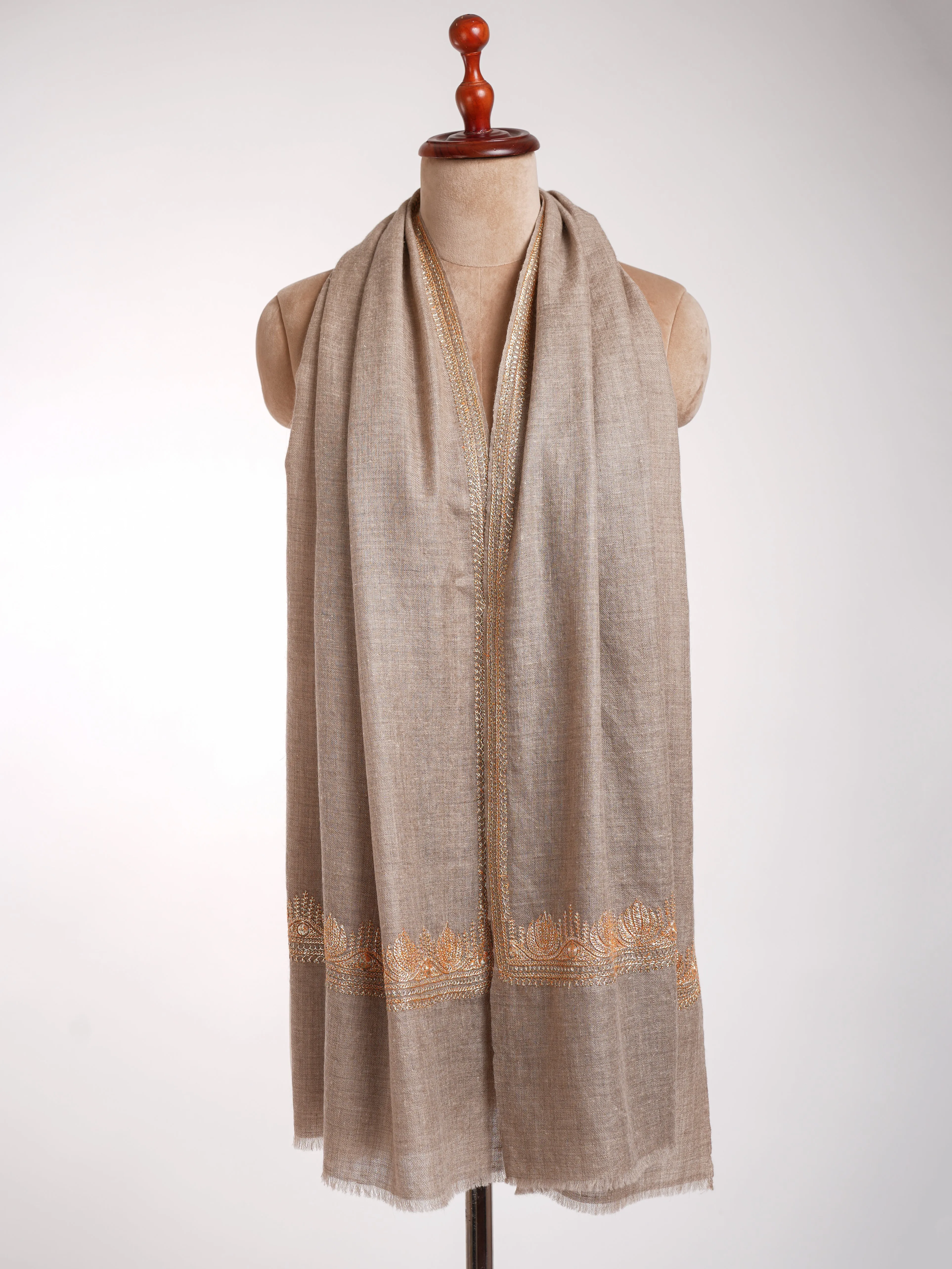 Metallic Sona Tilla Indian Cashmere Scarf