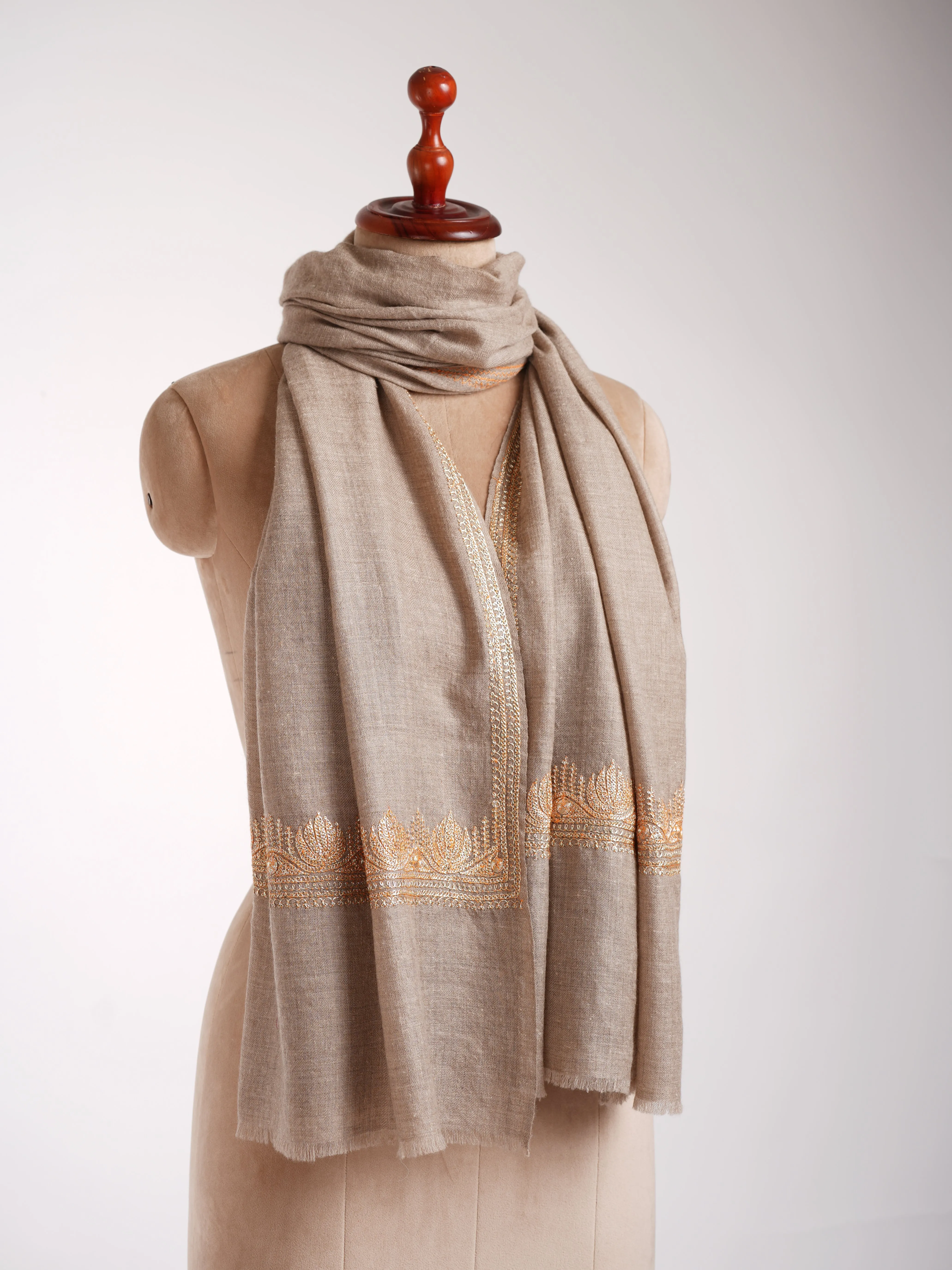 Metallic Sona Tilla Indian Cashmere Scarf