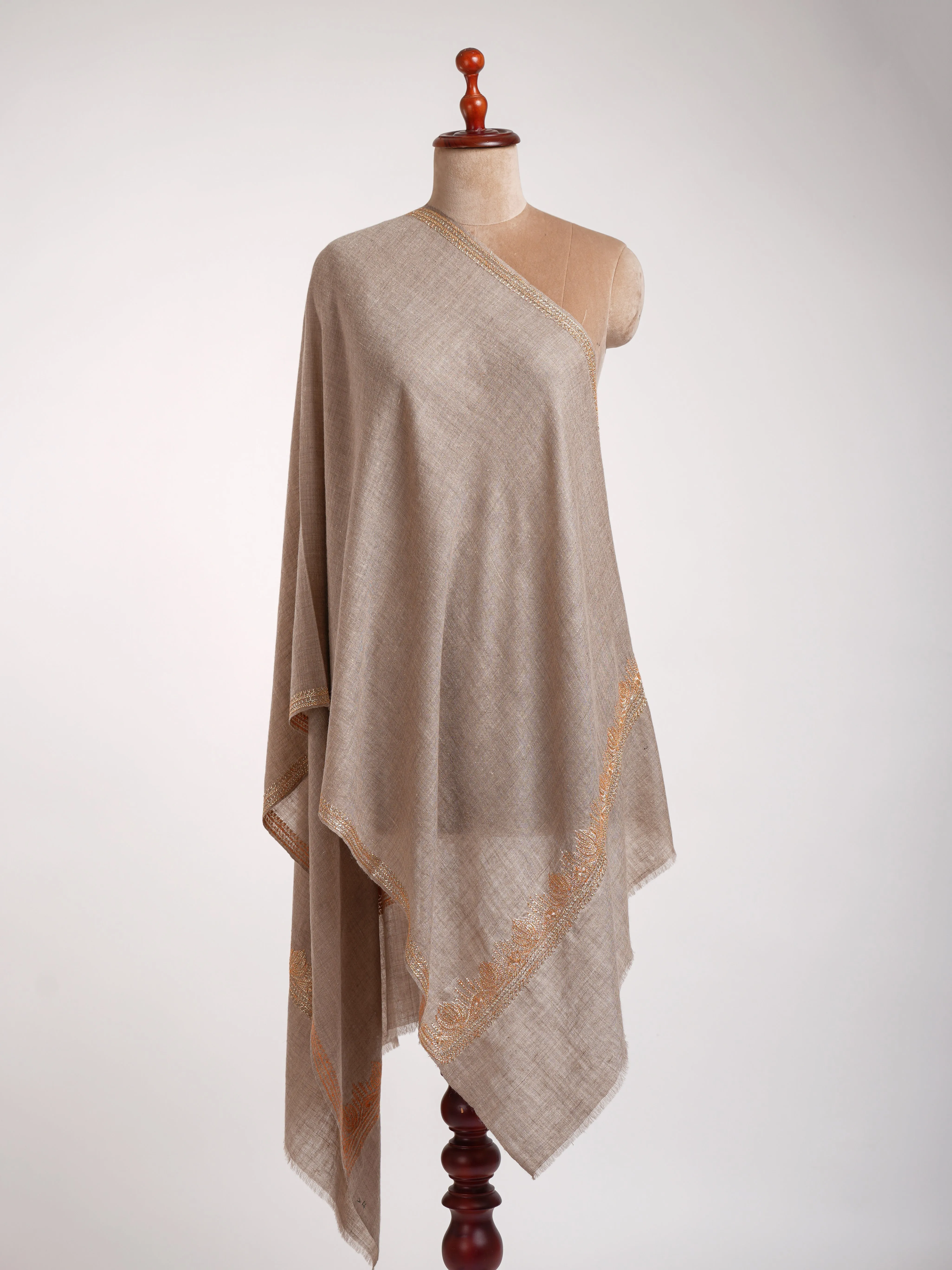 Metallic Sona Tilla Indian Cashmere Scarf