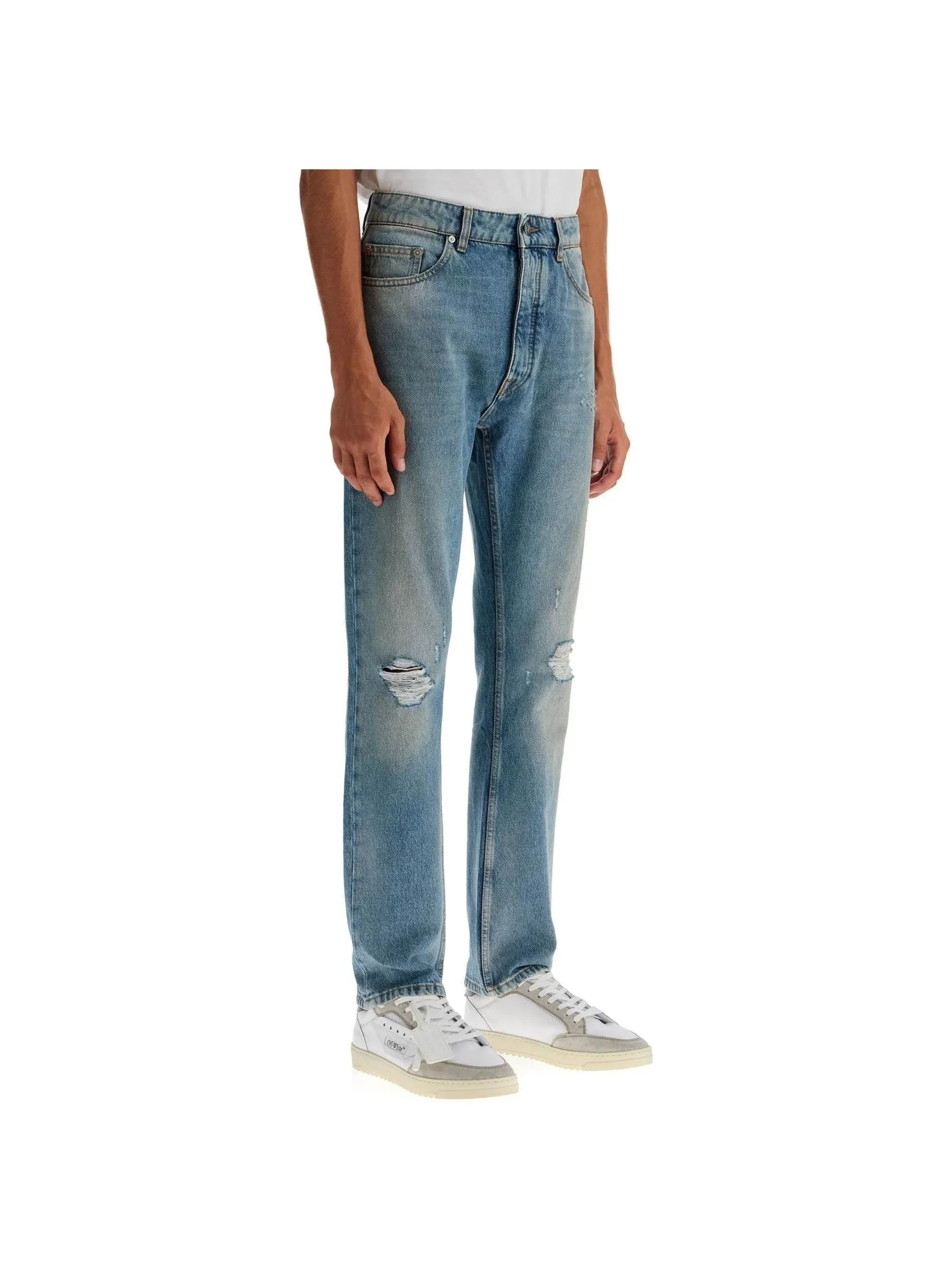 Monogram Print Denim Jeans