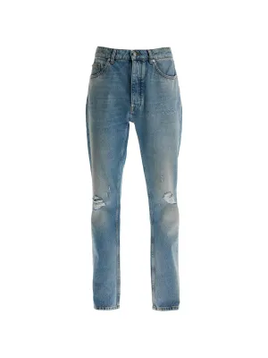 Monogram Print Denim Jeans