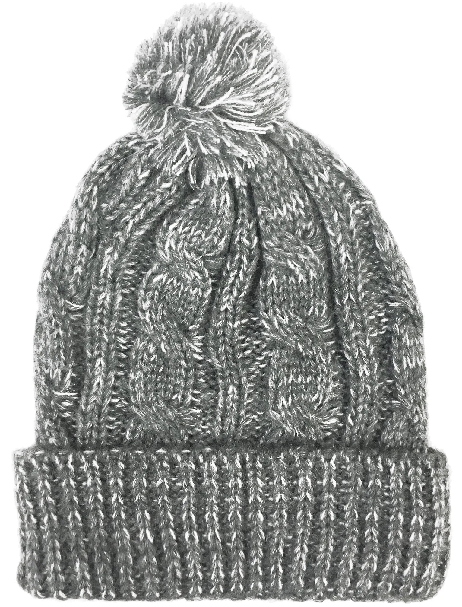 Montana Cable Knit Bobble Hat in Dark Grey