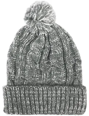 Montana Cable Knit Bobble Hat in Dark Grey