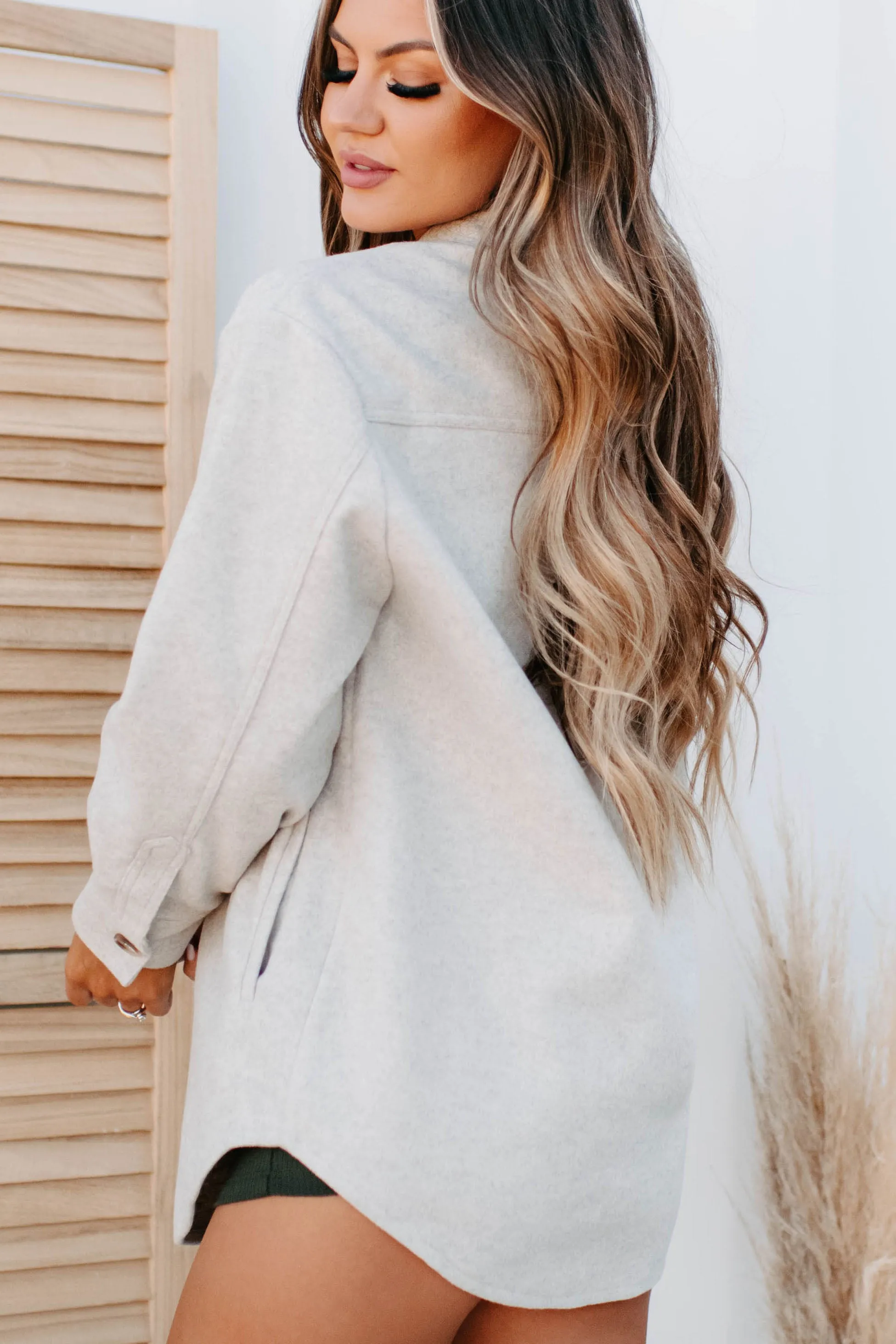 Montauk Memories Brushed Fleece Shacket (Bone)
