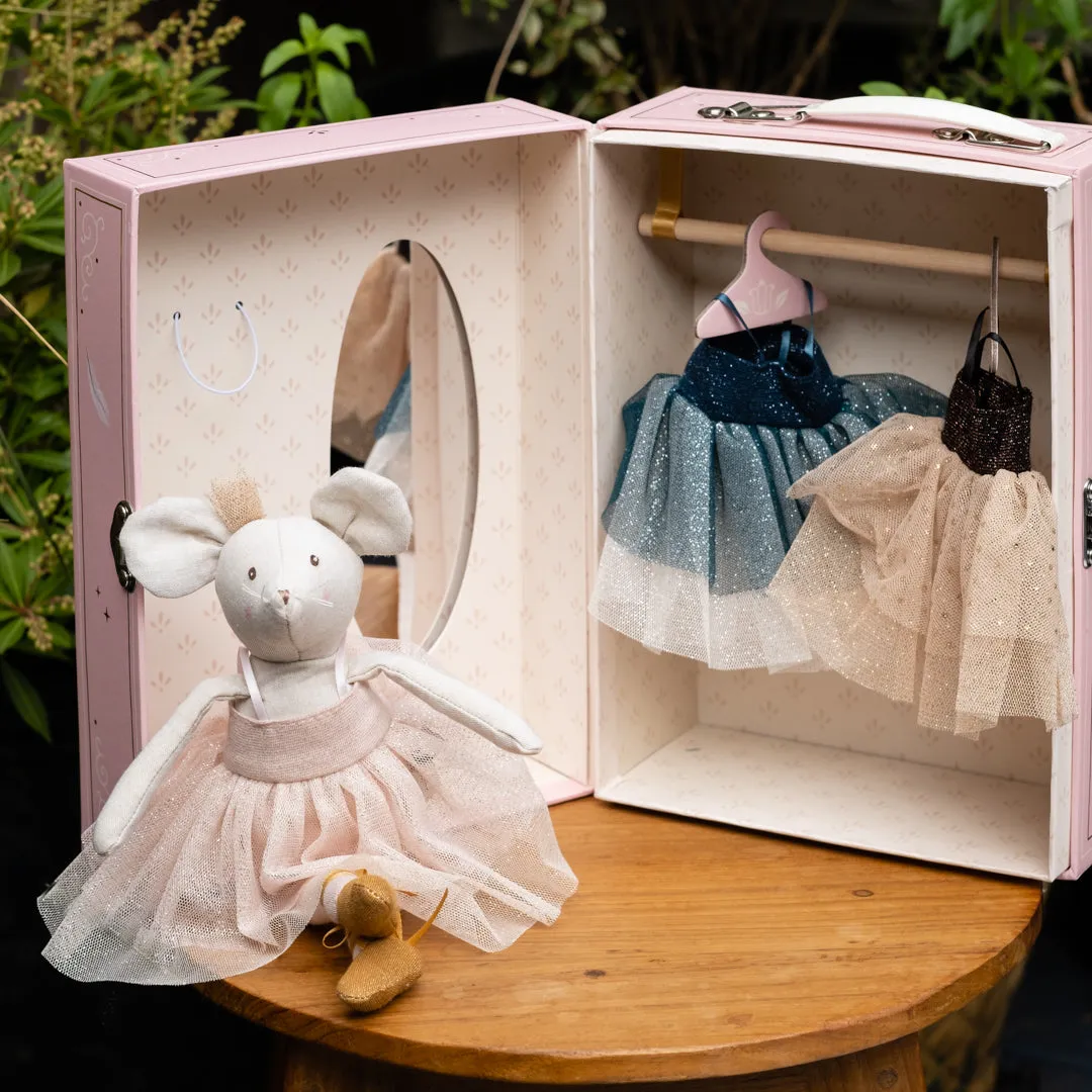 Moulin Roty ecole de danse mouse tutu suitcase wardrobe