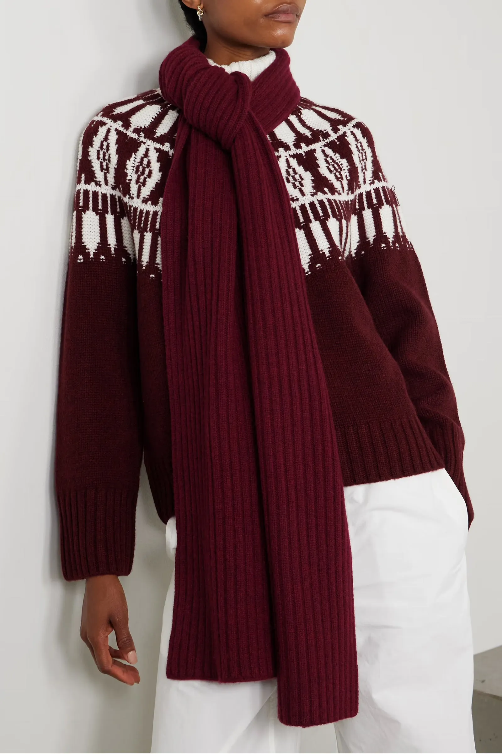 Nancy Ribbed Cashmere Scarf