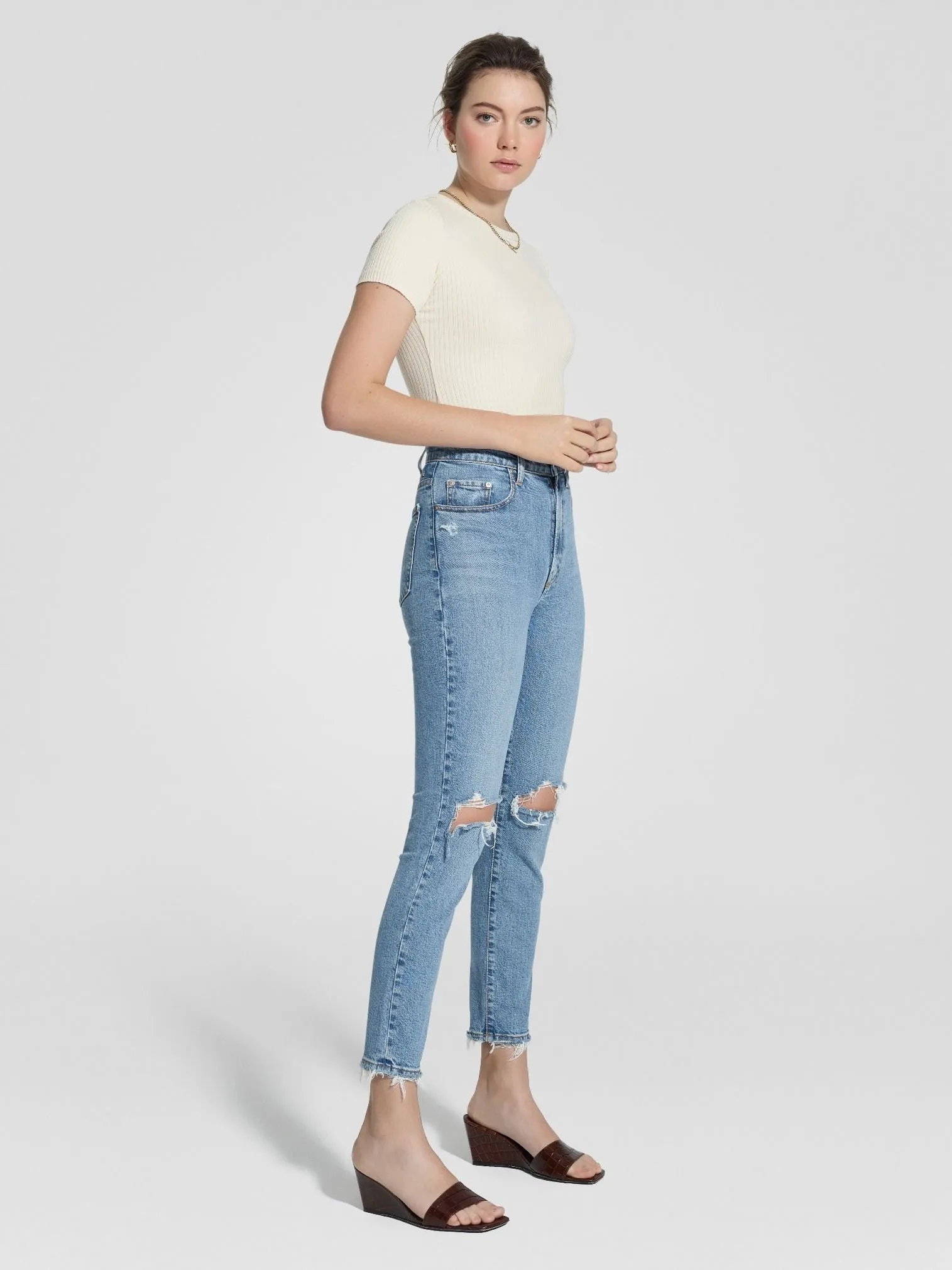 Nobody Denim Frankie Jean Ankle Stretch in Alto