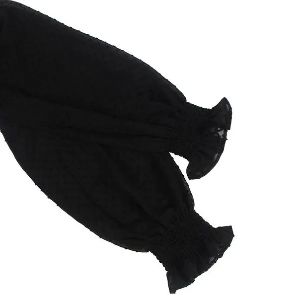 Off-the-Shoulder Balloon Sleeve Bodysuit