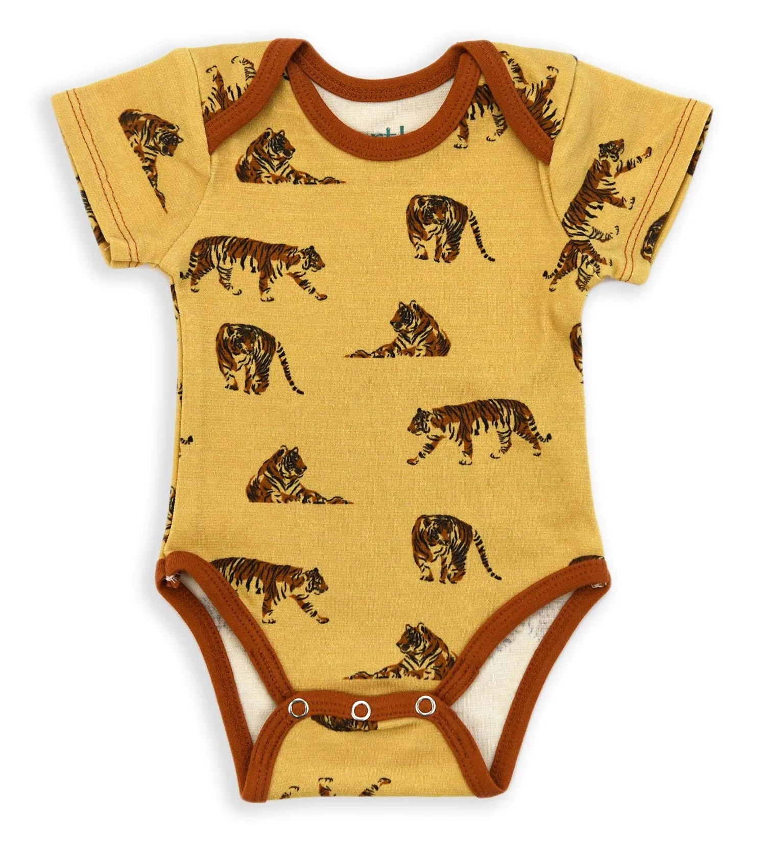Organic Cotton Short Sleeve Baby Bodysuit, Bengal