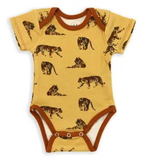 Organic Cotton Short Sleeve Baby Bodysuit, Bengal
