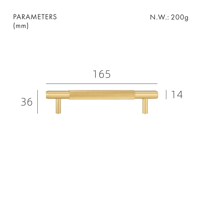 PALENCIA / Solid Brass Handles Swirled Knurl