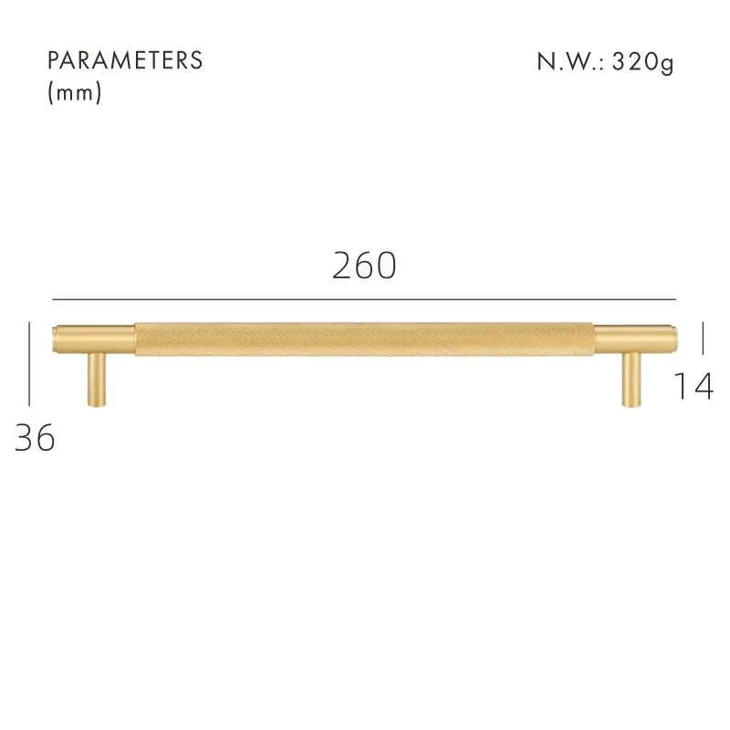 PALENCIA / Solid Brass Handles Swirled Knurl