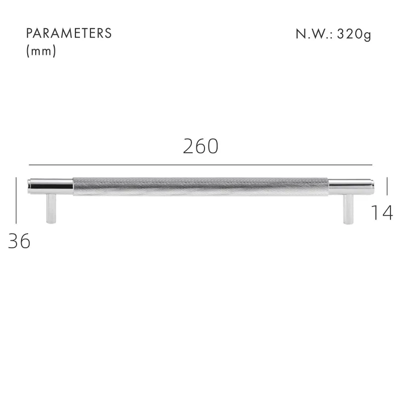 PALENCIA / Solid Brass Handles Swirled Knurl