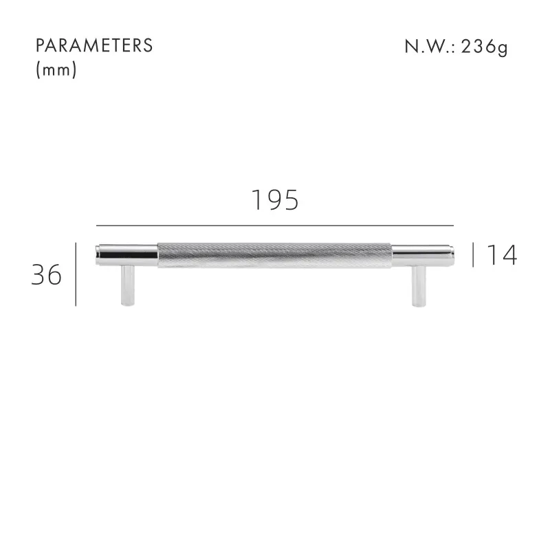 PALENCIA / Solid Brass Handles Swirled Knurl