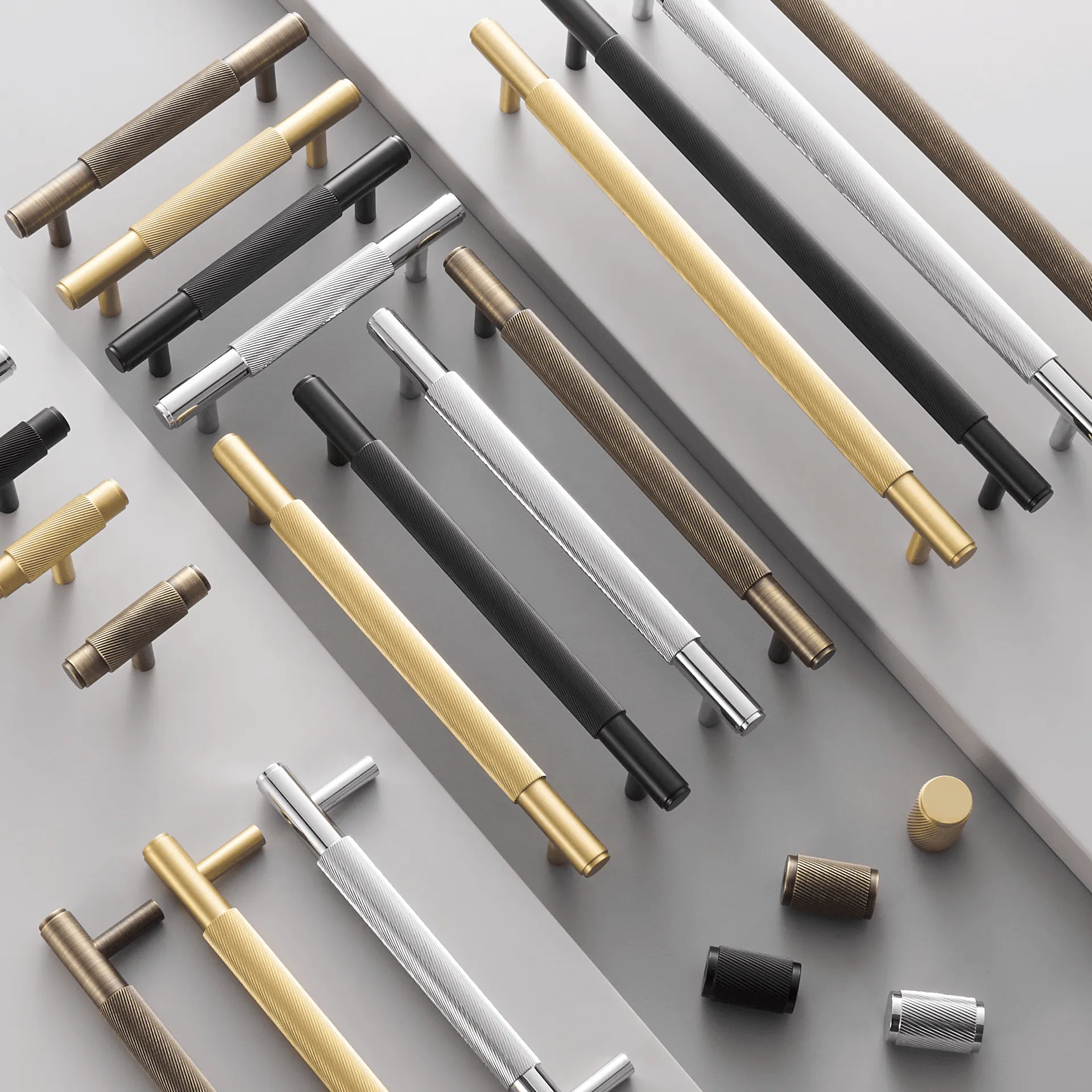 PALENCIA / Solid Brass Handles Swirled Knurl