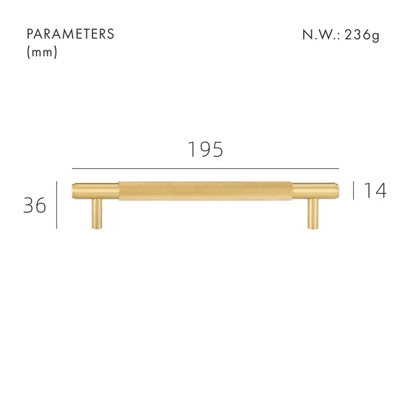 PALENCIA / Solid Brass Handles Swirled Knurl