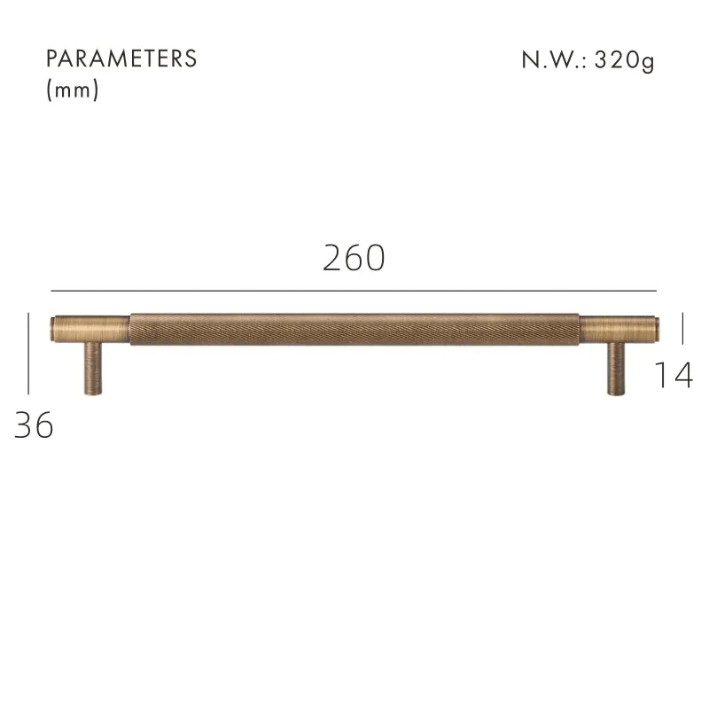 PALENCIA / Solid Brass Handles Swirled Knurl