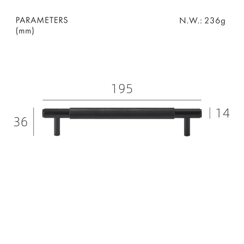 PALENCIA / Solid Brass Handles Swirled Knurl