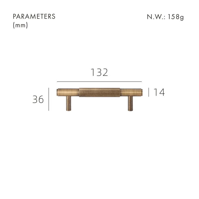 PALENCIA / Solid Brass Handles Swirled Knurl
