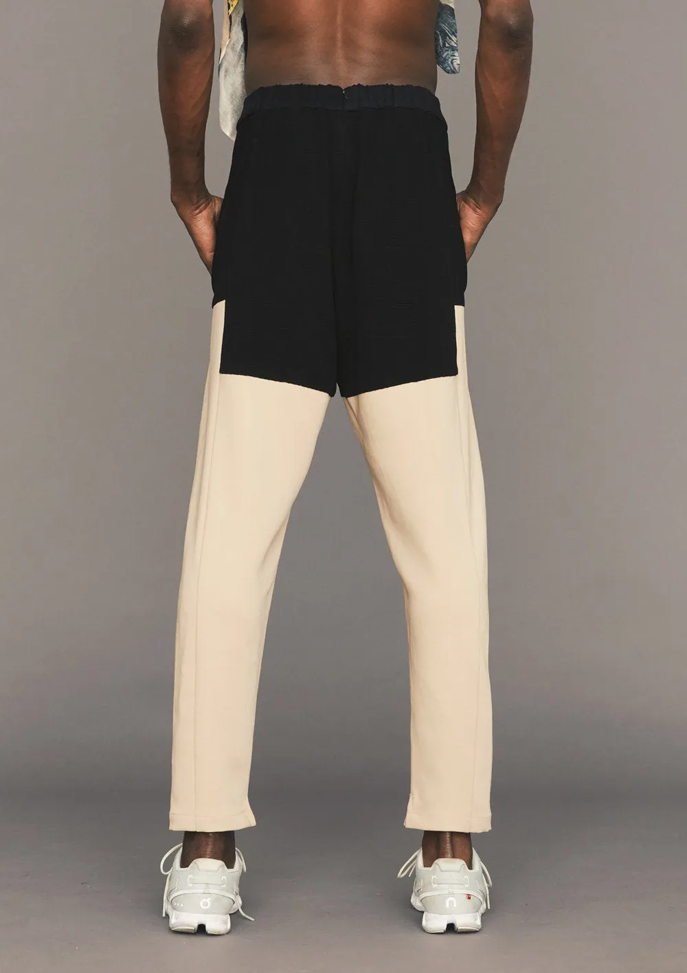 PANTS PATCHWORK - beige/black