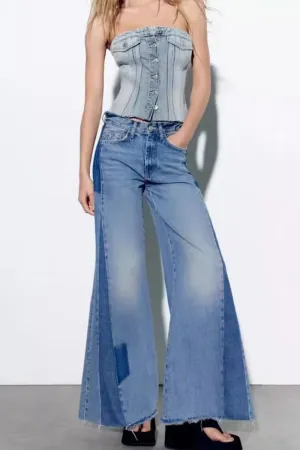 PD362 Wide Leg Bootcut Jeans