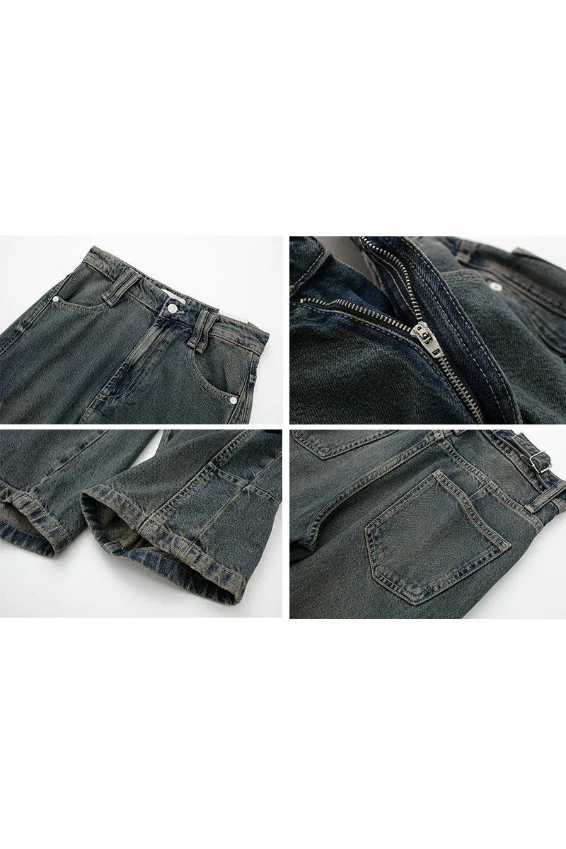 PF723 Distressed Pocket Denim Pants