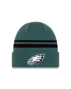 Philadelphia Eagles Primary Logo New Green Black Cuffed Knit Toque