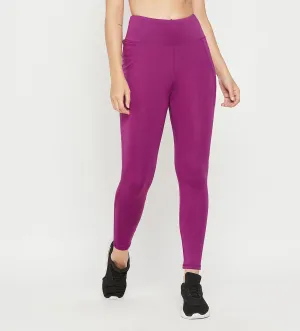 Purple High Waist Tights for Women