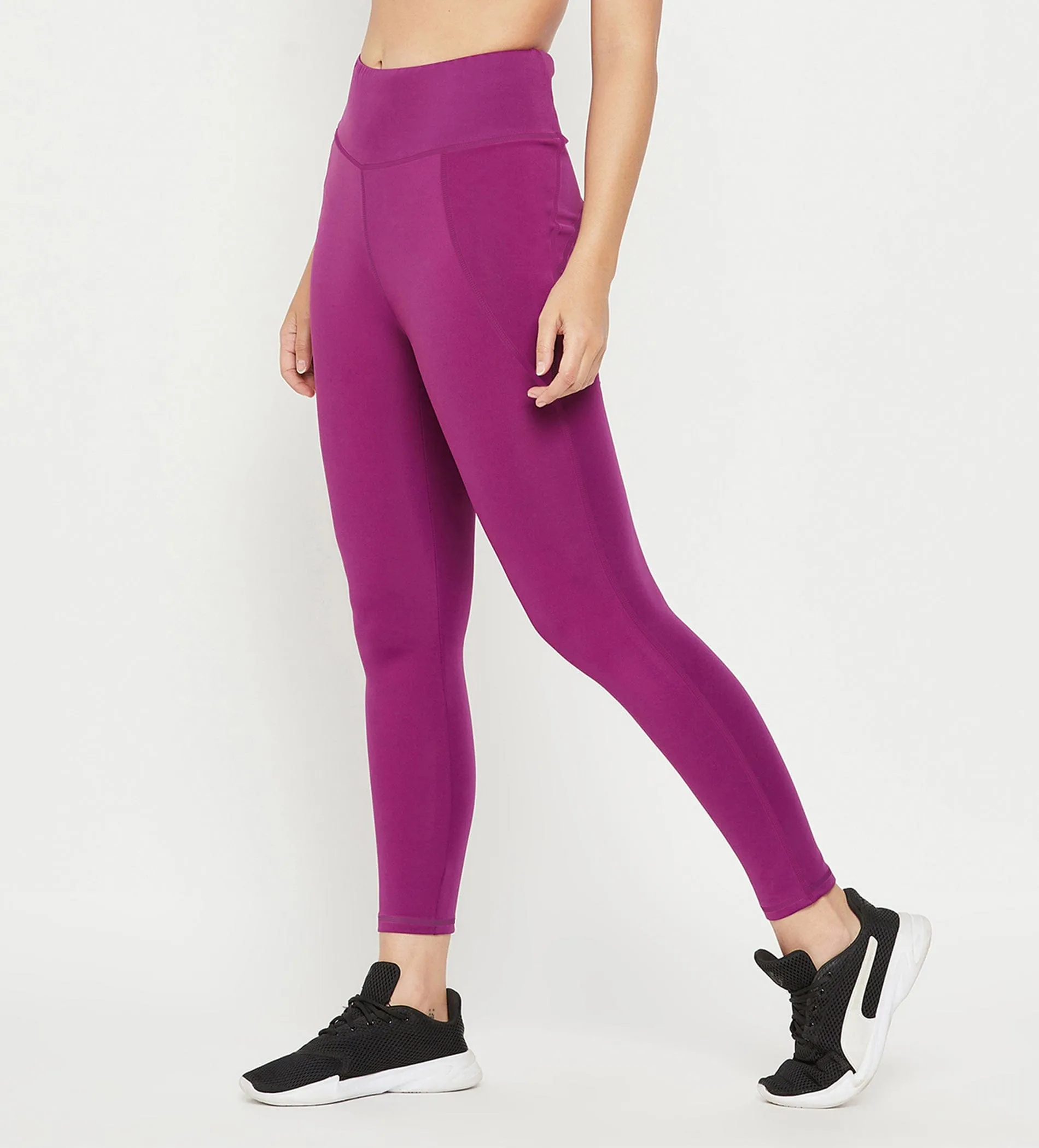 Purple High Waist Tights for Women