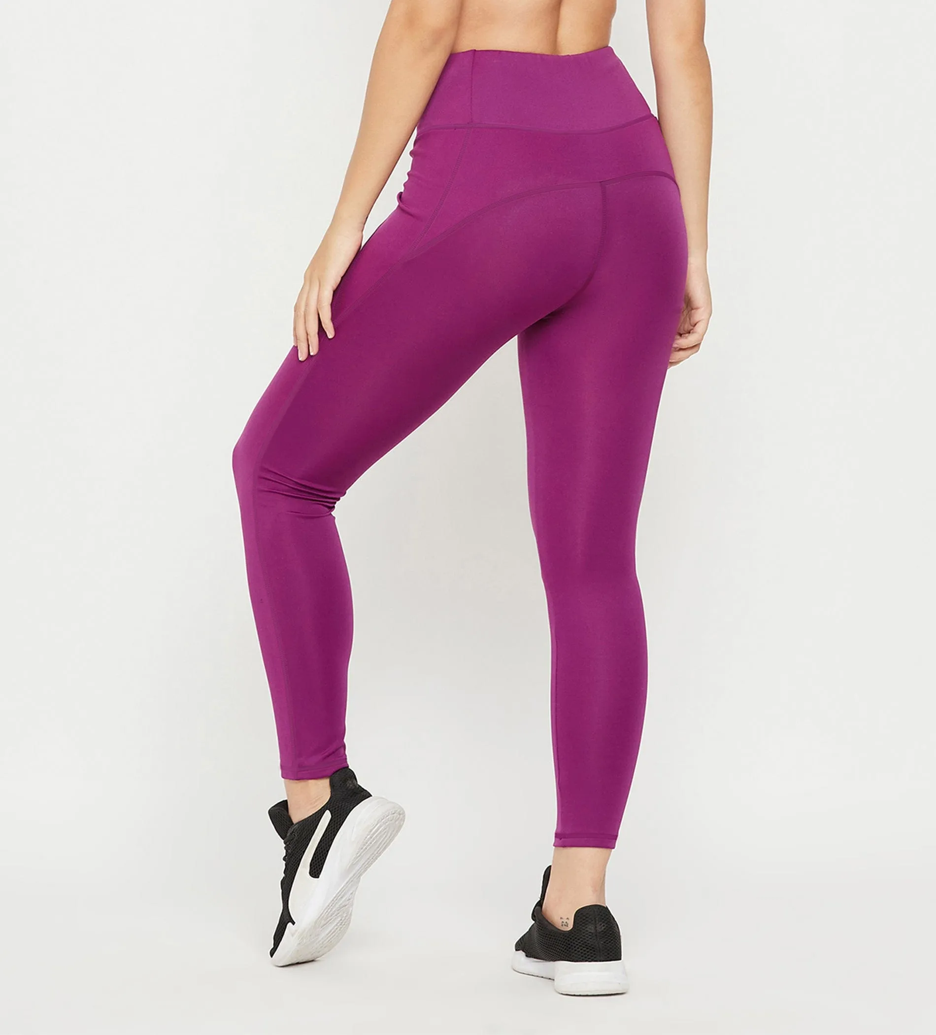 Purple High Waist Tights for Women