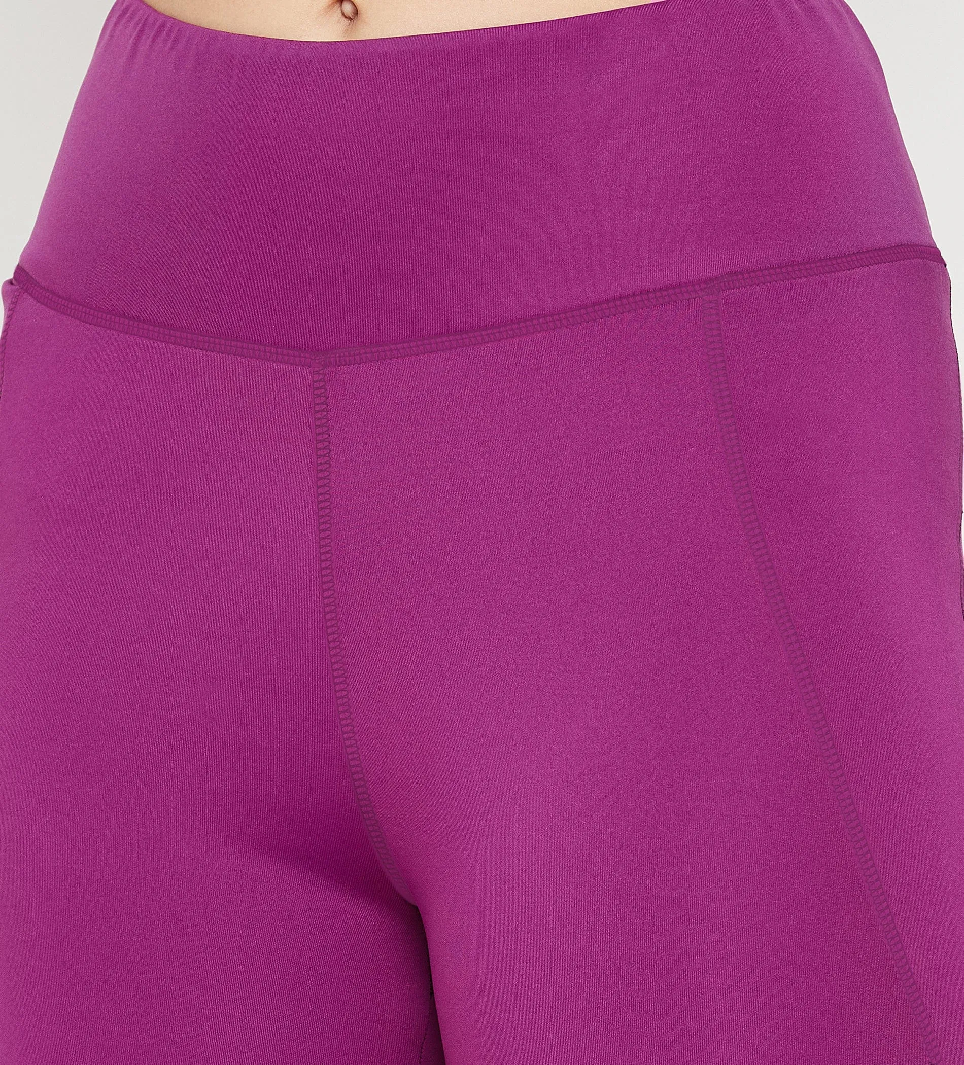 Purple High Waist Tights for Women