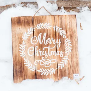 "Merry Christmas" Wooden Sign