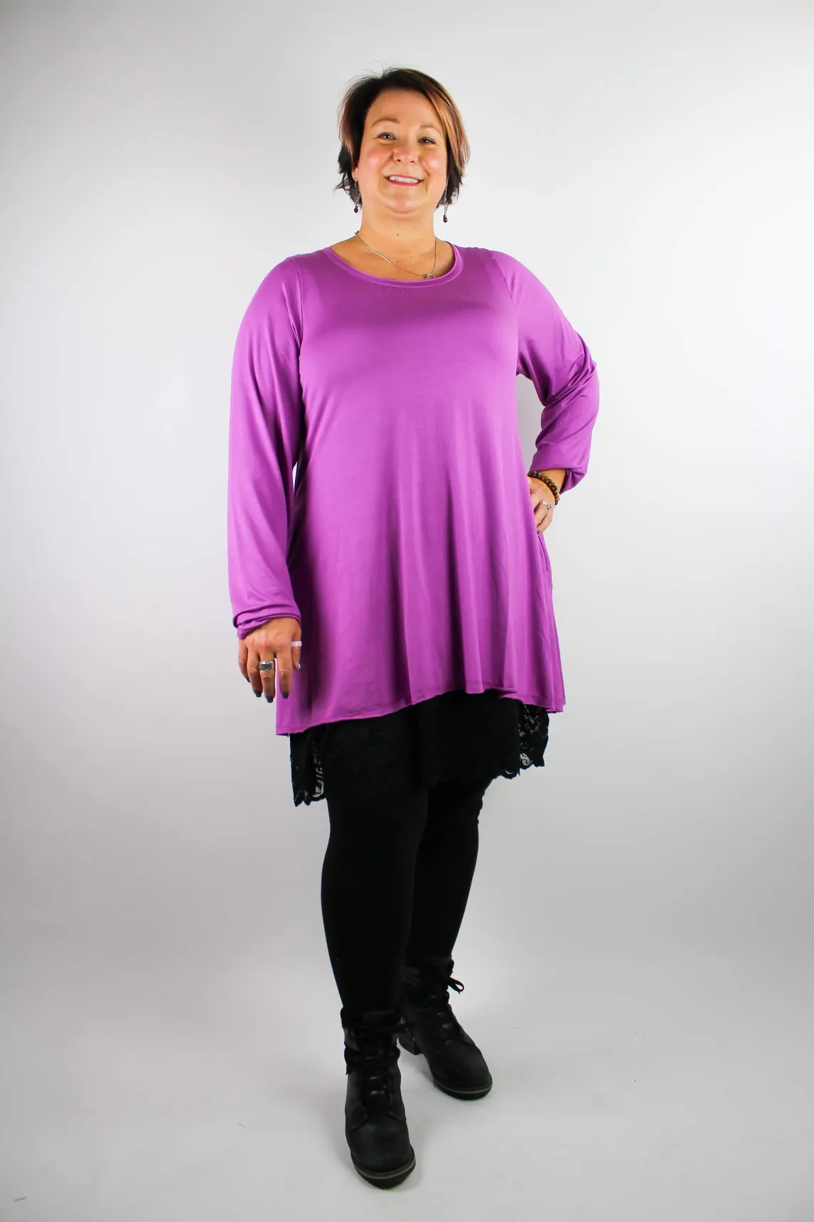 "The Shirt" Bright Color A-line Long Sleeve T-Shirt Pockets